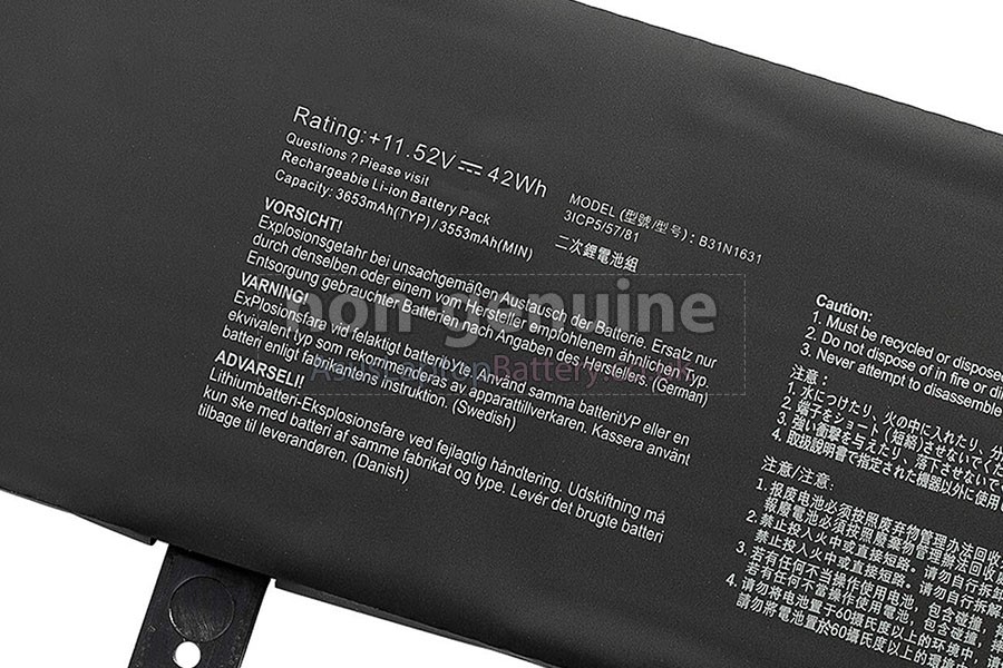 replacement Asus VivoBook 15 F505ZA-BQ160T battery