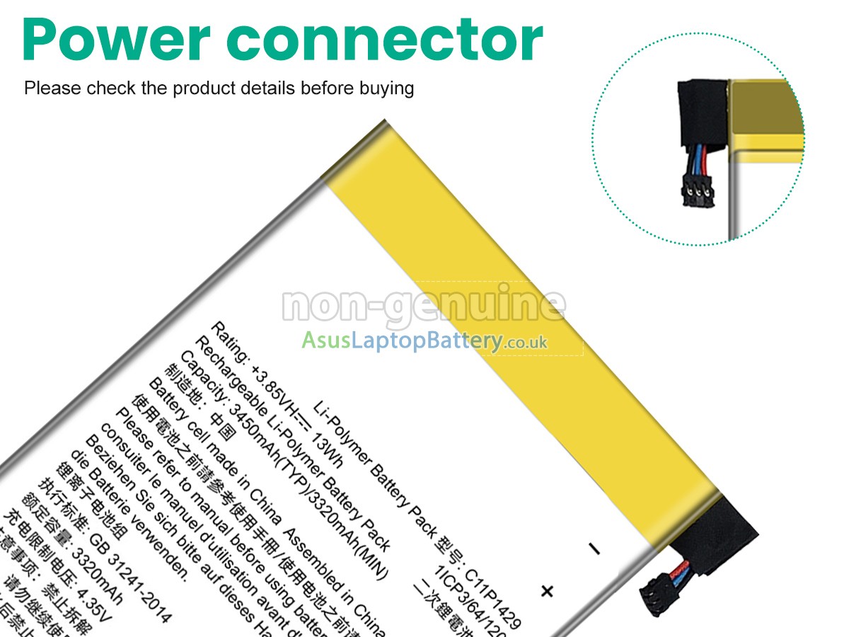 replacement Asus C11P1425 battery