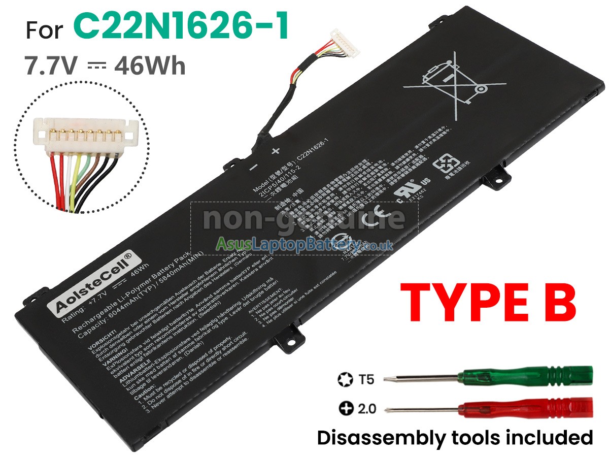 replacement Asus C22N1626-1 battery
