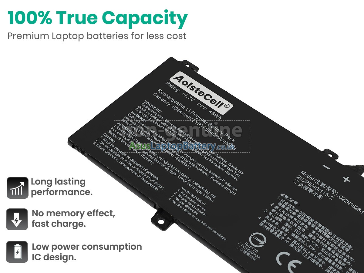 replacement Asus C22N1626-1 battery