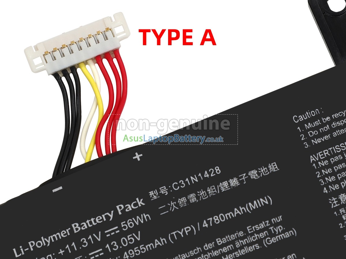 replacement Asus C31N1539 battery