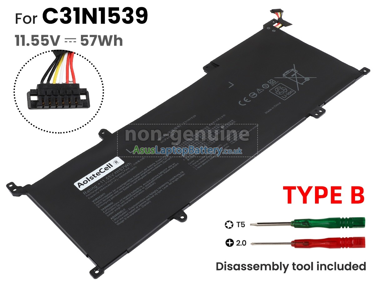 replacement Asus C31N1539 battery