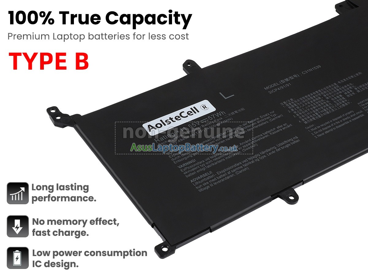 replacement Asus C31N1539 battery