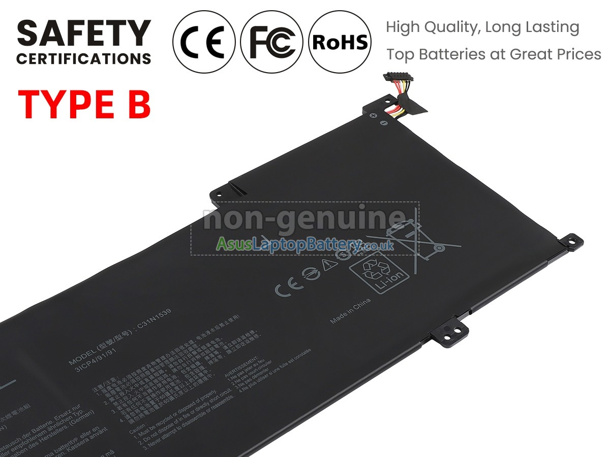 replacement Asus C31N1539 battery