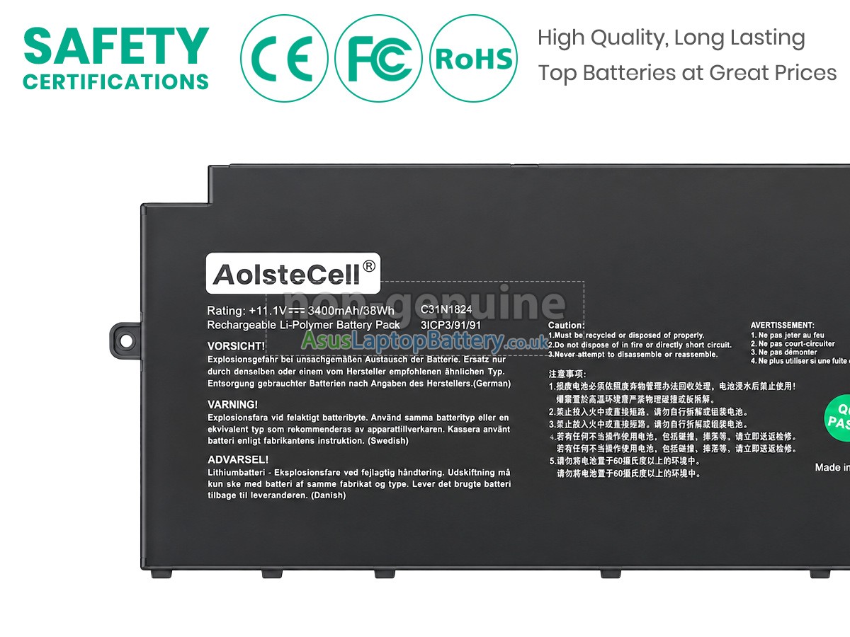 replacement Asus Chromebook Flip C433TA-AJ0199 battery