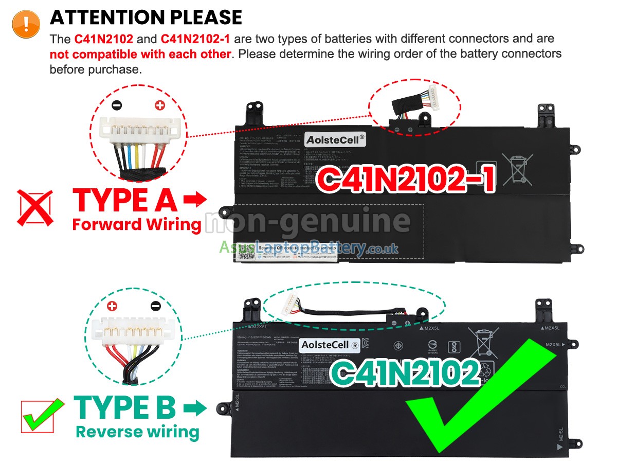 replacement Asus C41N2102-1 battery